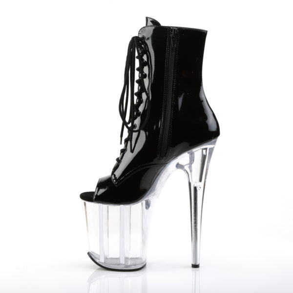 8" Heel, 4" PF Peep Toe Lace-Up Ankle Boot, Side Zip - Image 3