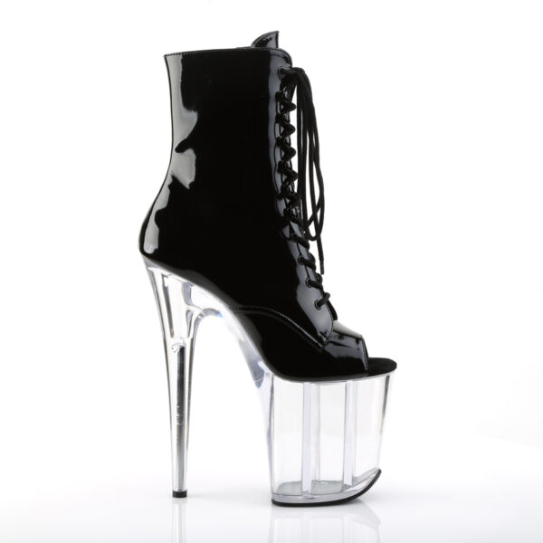 8" Heel, 4" PF Peep Toe Lace-Up Ankle Boot, Side Zip - Image 5