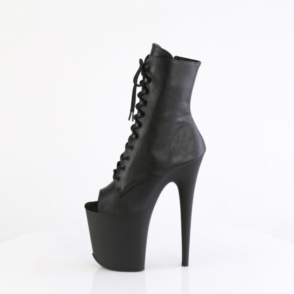 8" Heel, 4" PF Peep Toe Lace-Up Ankle Boot, Side Zip - Image 3