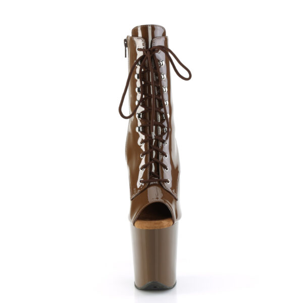 8" Heel, 4" PF Peep Toe Lace-up Ankle Boot, Side Zip - Image 2
