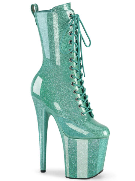 8" Heel, 4" PF Lace Up Front Ankle Boot, Side Zip