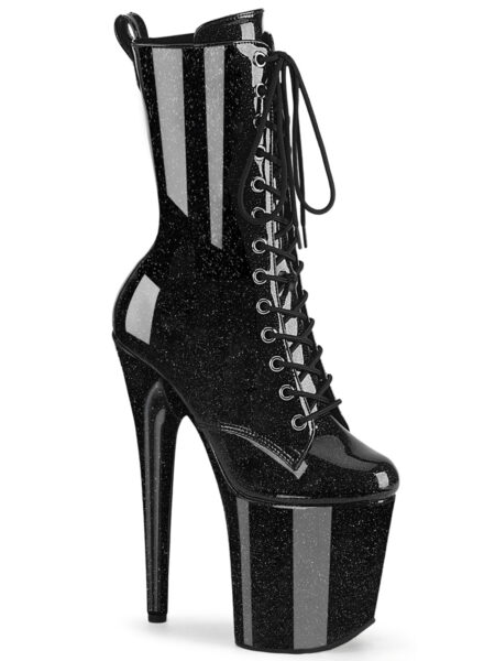 8" Heel, 4" PF Lace Up Front Ankle Boot, Side Zip