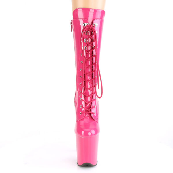 8" Heel, 4" PF Lace-Up Front Mid Calf Boot, Side Zip - Image 2