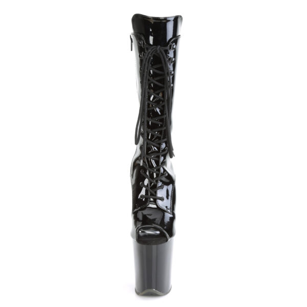 8" Heel, 4" PF Peep Toe Lace-Up Mid Calf Boot, Side Zip - Image 2