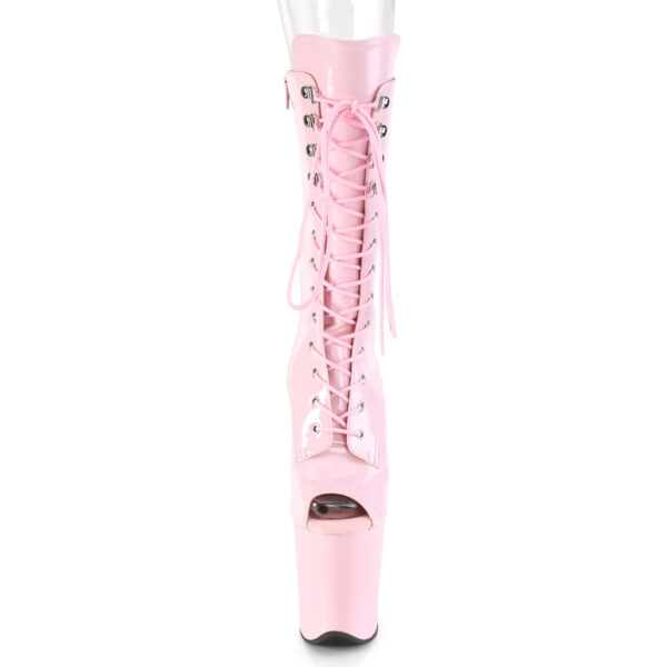 8" Heel, 4" PF Peep Toe Lace-Up Mid Calf Boot, Side Zip - Image 2