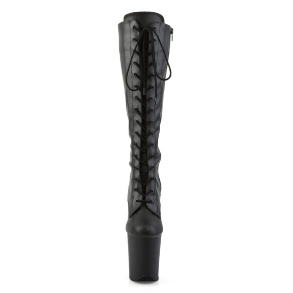 8" Heel, 4" PF Lace-Up Stretch Knee Boot, Side Zip - Image 2