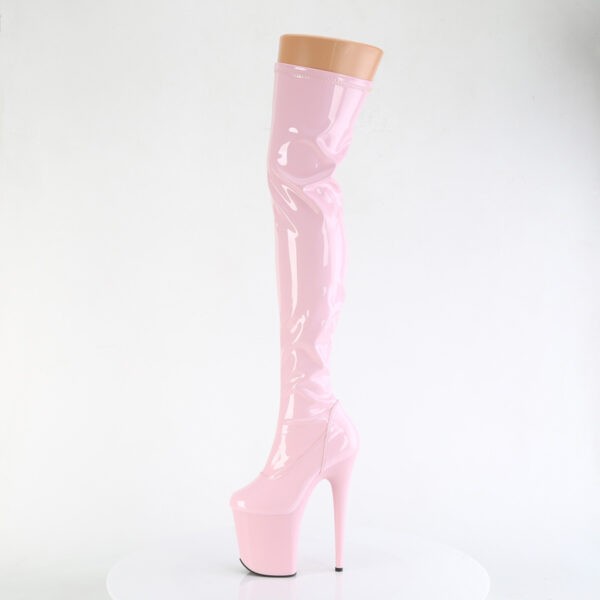 8" Heel, 4" PF Stretch Thigh Boot, Side Zip - Image 3