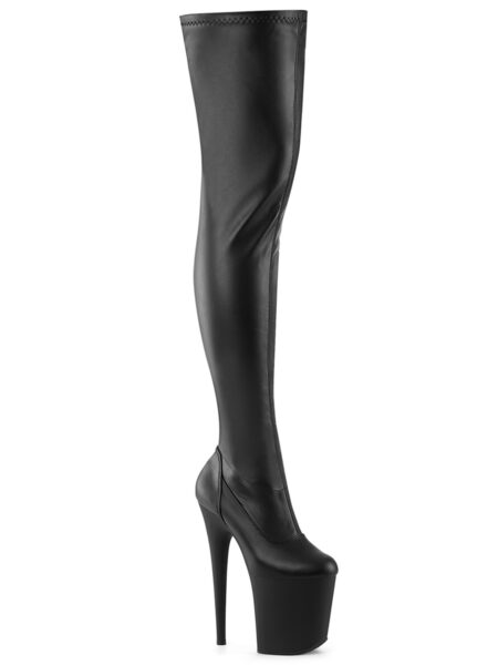8" Heel, 4" PF Stretch Thigh Boot, Side Zip