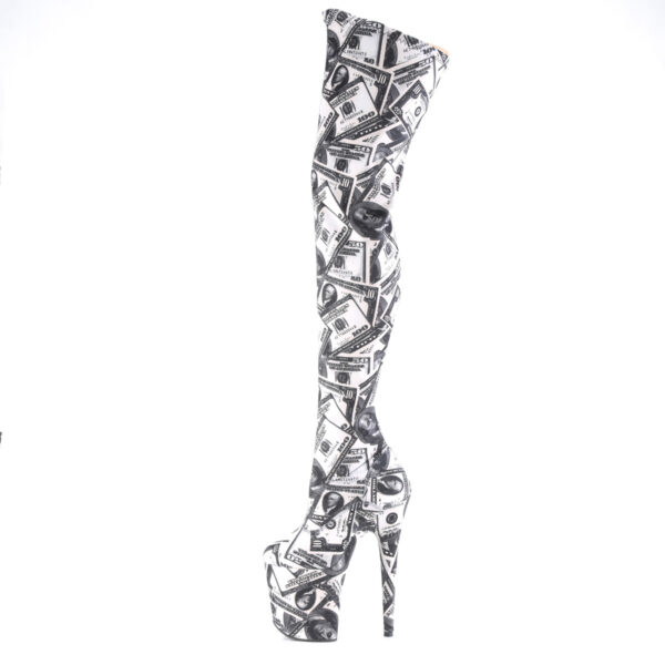 8" Heel, 4" PF Stretch Thigh Boot, Side Zip - Image 3