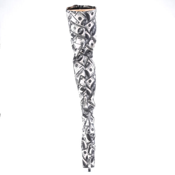 8" Heel, 4" PF Stretch Thigh Boot, Side Zip - Image 4