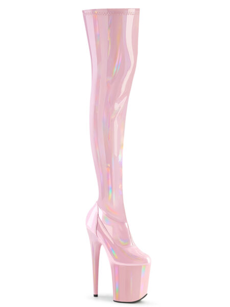 8" Heel, 4" PF Stretch Thigh Boot, Side Zip