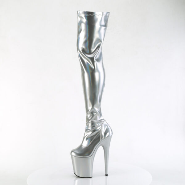 8" Heel, 4" PF Stretch Thigh Boot, Side Zip - Image 3