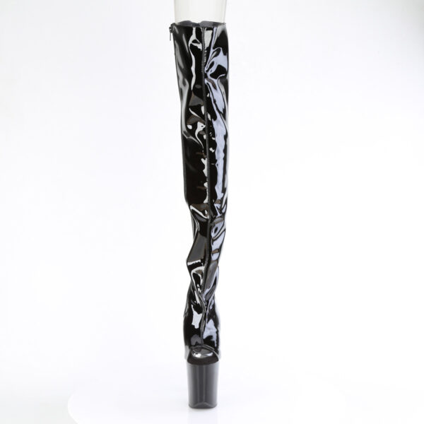 8" Heel, 4" PF Open Toe/Heel Stretch Thigh Boot, Side Zip - Image 2