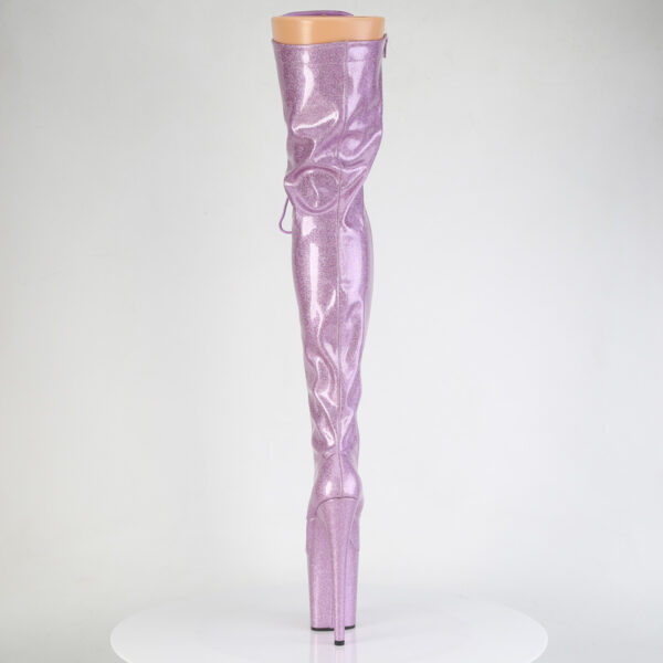 8" Heel, 4" PF Lace-Up Thigh Boot, Side Zip - Image 4