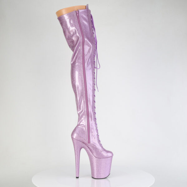 8" Heel, 4" PF Lace-Up Thigh Boot, Side Zip - Image 5