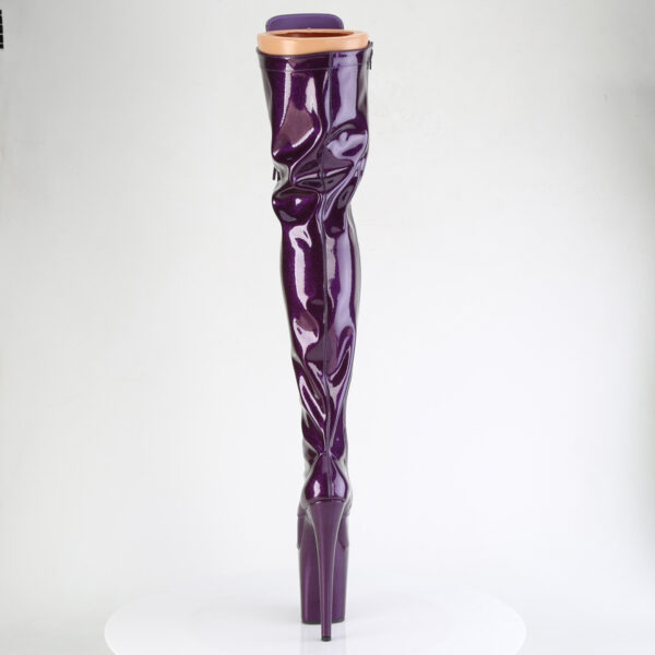 8" Heel, 4" PF Lace-Up Stretch Thigh Boot, Side Zip - Image 4