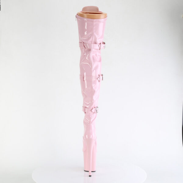 8" Heel, 4" PF Lace-Up Front Thigh High Boot, Side Zip - Image 4