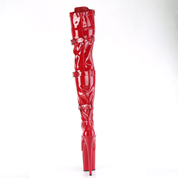 8" Heel, 4" PF Lace-Up Front Thigh High Boot, Side Zip - Image 4