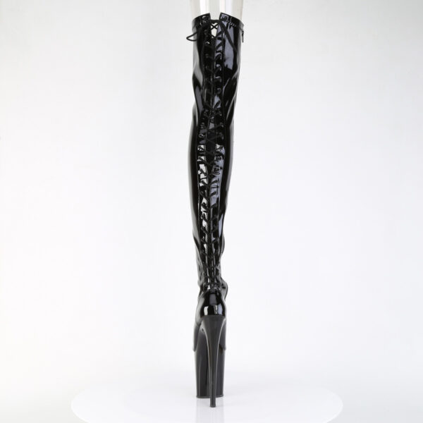 8" Heel, 4" PF Lace-Up Back Stretch Thigh Boot, Side Zip - Image 4