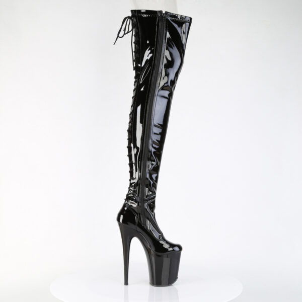 8" Heel, 4" PF Lace-Up Back Stretch Thigh Boot, Side Zip - Image 5