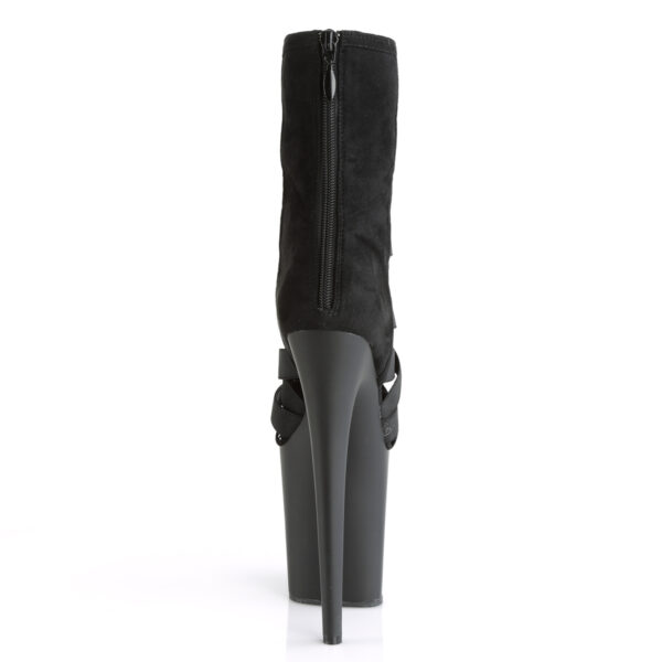 8" Heel, 4" PF Criss Cross Bootie Sandal, Back Zip - Image 4