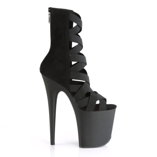 8" Heel, 4" PF Criss Cross Bootie Sandal, Back Zip - Image 5