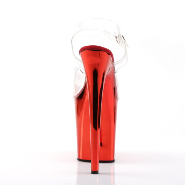 8" Heel, 4" PF Ankle Strap Sandal w/Chrome Plated Bottom - Image 4