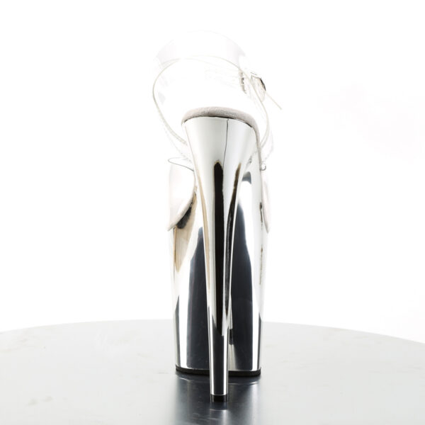 8" Heel, 4" PF Ankle Strap Sandal w/Chrome Plated Bottom - Image 4