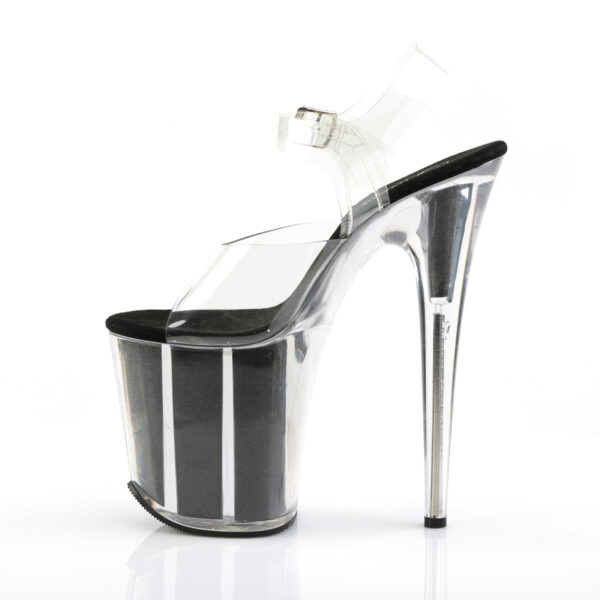 8" Heel, 4" PF Ankle Strap Sandal w/ Glitter Inserts - Image 3