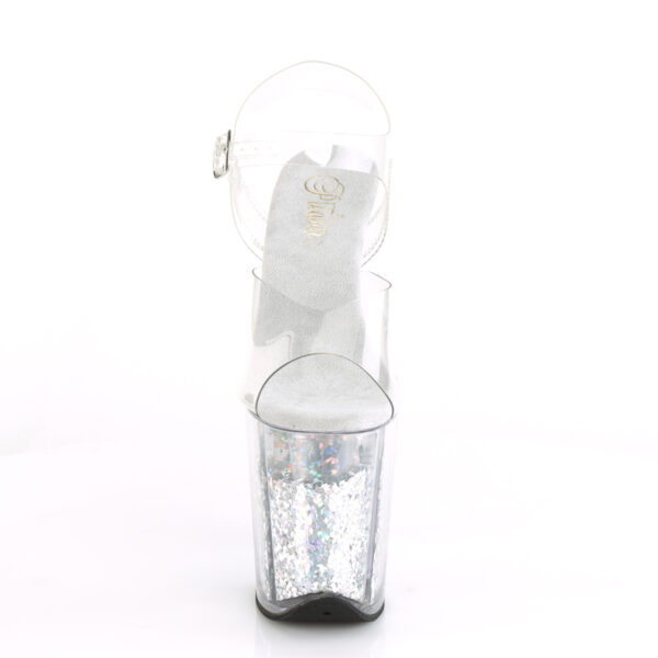 8" Heel, 4" Glitter Filled PF Ankle Strap Sandal - Image 2