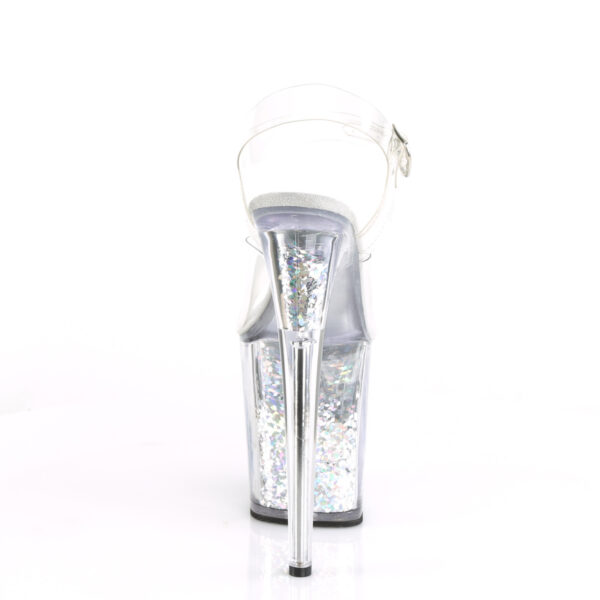 8" Heel, 4" Glitter Filled PF Ankle Strap Sandal - Image 4