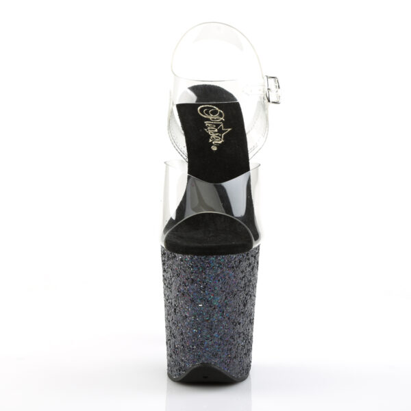 8" Heel, 4" PF Ankle Strap Sandal w/Holographic Glitter Cov - Image 2