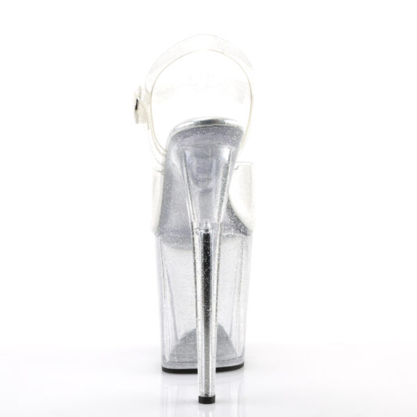 8" Heel, 4" PF Ankle Strap Sandal w/Glitter - Image 4