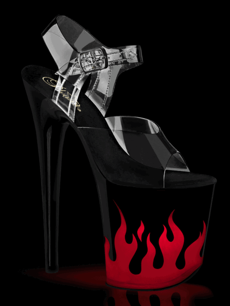 8" Heel, 4" PF LED Illuminated Ankle Strap Sandal