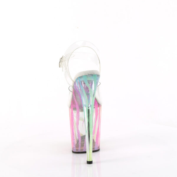 8" Heel, 4" PF Ankle Strap Sandal w/UV Reactive Bottom - Image 4