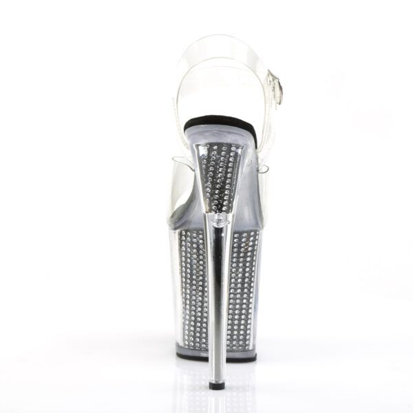 8" Heel, 4"PF Ankle Strap Sandal W/Simulated RS Filled BTM - Image 4