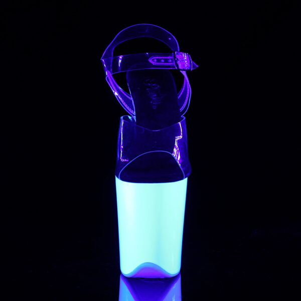 8" Heel, 4" PF Ankle Strap Sandal w/Neon UV Reactive BTM - Image 2