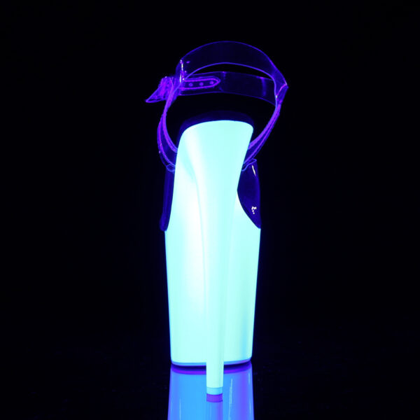 8" Heel, 4" PF Ankle Strap Sandal w/Neon UV Reactive BTM - Image 4