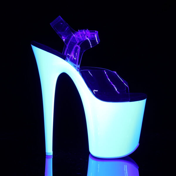 8" Heel, 4" PF Ankle Strap Sandal w/Neon UV Reactive BTM - Image 5