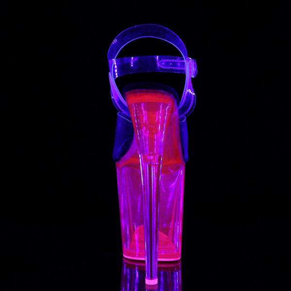 8" Heel, 4" UV Reactive Tinted PF Ankle Strap Sandal - Image 4
