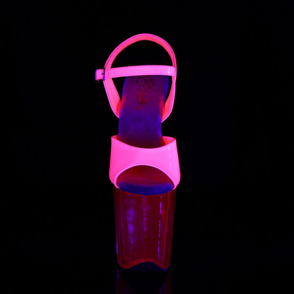 8" Heel, 4" PF UV Reactive Ankle Strap Sandal - Image 2