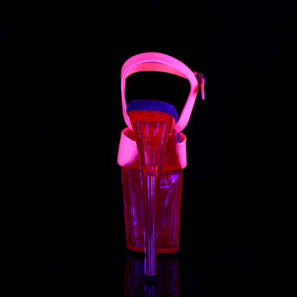 8" Heel, 4" PF UV Reactive Ankle Strap Sandal - Image 4