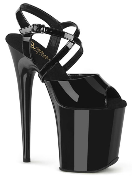 8" Heel, 4" PF Criss Cross Ankle Strap Sandal