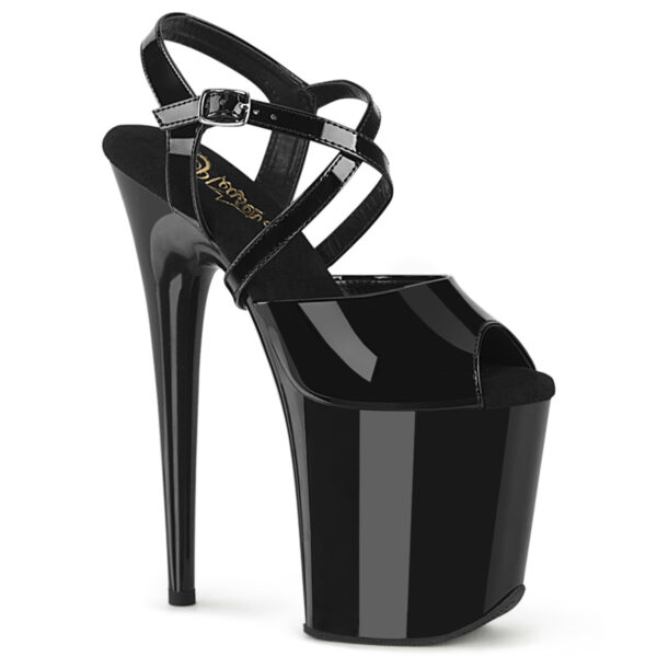 8" Heel, 4" PF Criss Cross Ankle Strap Sandal