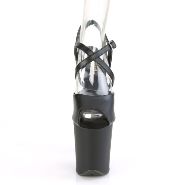 8" Heel, 4" PF Peep Toe Criss Cross Ankle Strap Sandal - Image 2