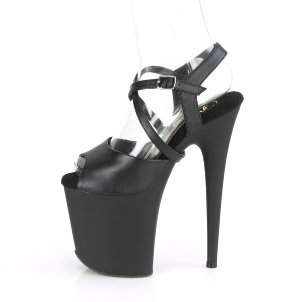 8" Heel, 4" PF Peep Toe Criss Cross Ankle Strap Sandal - Image 3