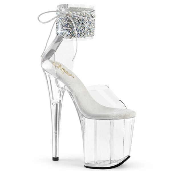 **8" Heel, 4" PF Ankle Cuff Sandal w/RS, Back Zip
