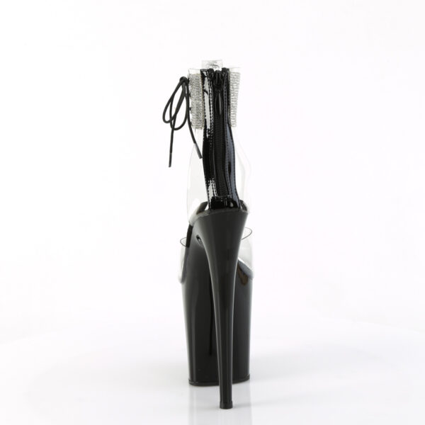 8" Heel, 4" PF Rhinestoned Ankle Cuff Sandal, Back Zip - Image 4