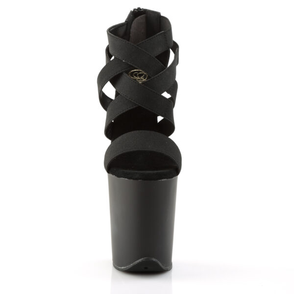 8" Heel, 4" PF Criss Cross Closed Back Sandal, Back Zip - Image 2