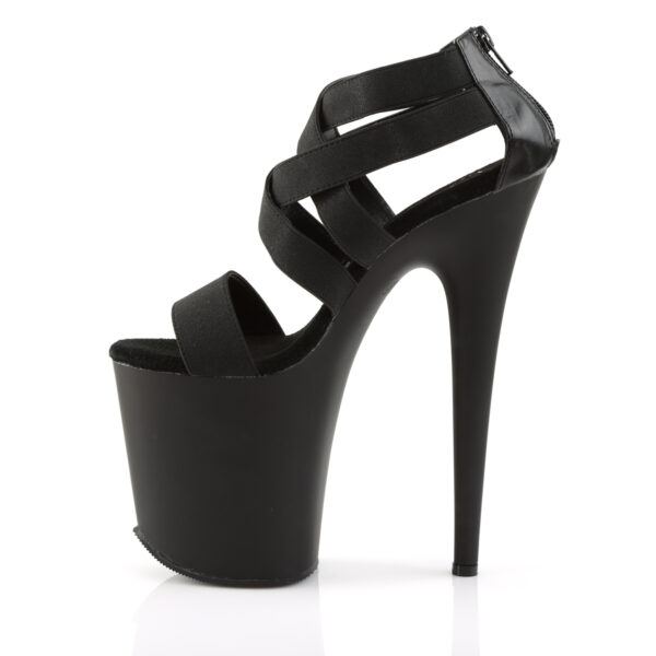 8" Heel, 4" PF Criss Cross Closed Back Sandal, Back Zip - Image 3